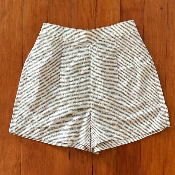 NWT Madewell Clean Pull-On Shorts in Jacquard - Size 0 - Brown & Cream - Picture 8 of 8